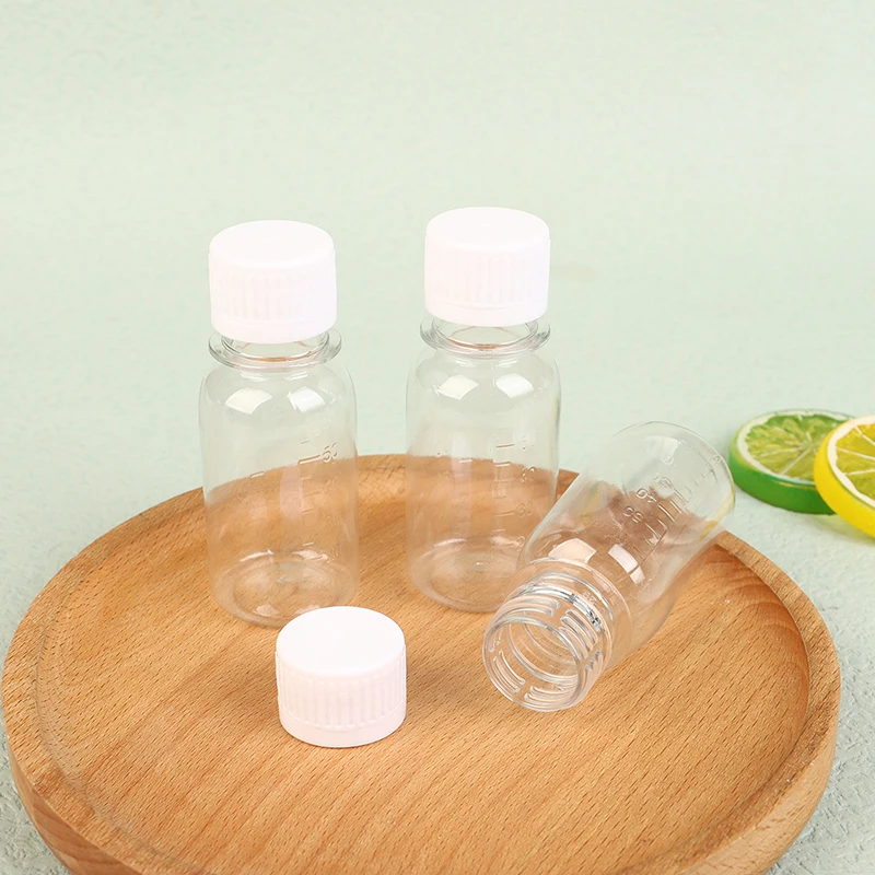 5PCS 60ML Small Plastic Bottles Ginger Shot Bottles With Caps Mini Juice Bottles Reusable Liquid Bottle Container Leak Proof
