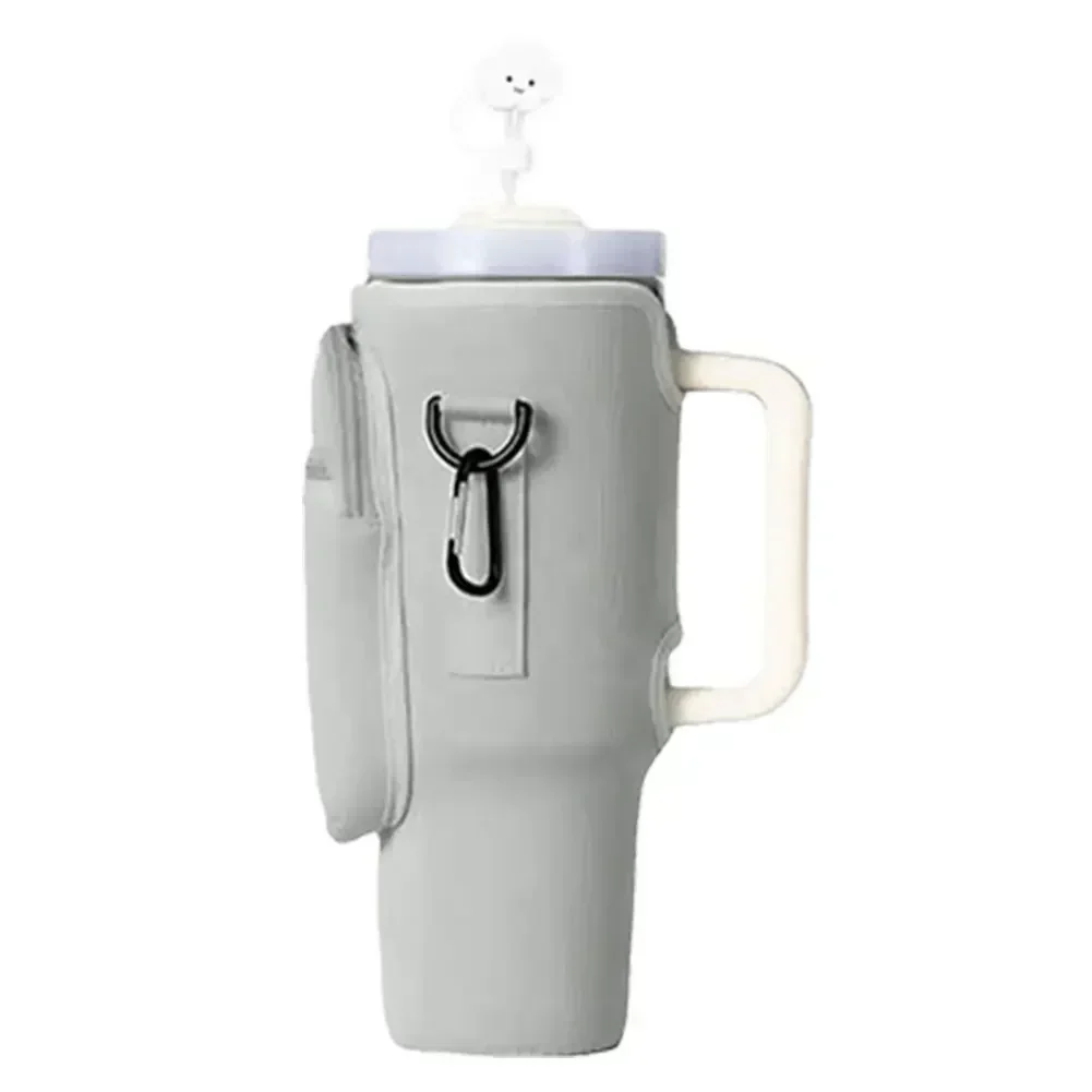 40oz Neoprene Water Bottle Carrier Bag for Stanley Quencher Cup Sleeve with Adjustable Shoulder Strap Water Bottle Holder Pouch