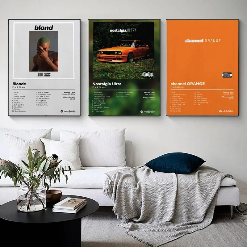 New Frank Poster Prints Ocean Blonde Nostalgia Ultra Hip Hop Music Album Canvas Painting Art Wall Picture Living Room Home Decor