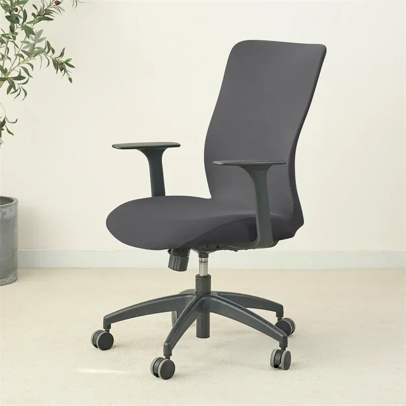 1PC Solid Color Office Armchair Cover Stretch Spandex Computer Chair Covers Lift Rotating Chair Case Funda Silla Escritorio