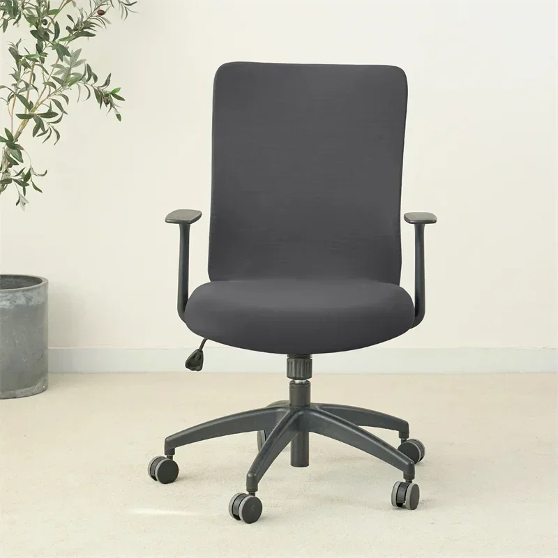 1PC Solid Color Office Armchair Cover Stretch Spandex Computer Chair Covers Lift Rotating Chair Case Funda Silla Escritorio