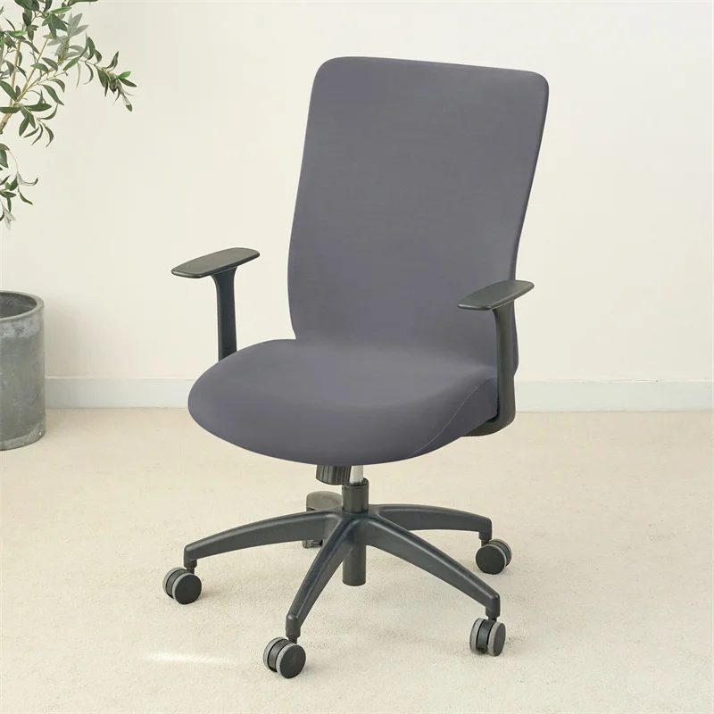 1PC Solid Color Office Armchair Cover Stretch Spandex Computer Chair Covers Lift Rotating Chair Case Funda Silla Escritorio