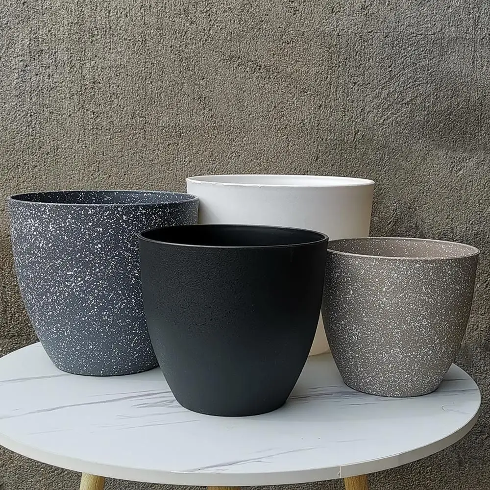 Frosted Imitation Stone Flower Pots Gardening Flowers Green Plant Pots European Style Thickened and Durable Plastic Flower Pots