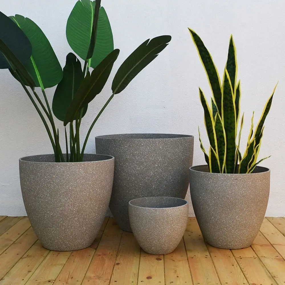 Frosted Imitation Stone Flower Pots Gardening Flowers Green Plant Pots European Style Thickened and Durable Plastic Flower Pots