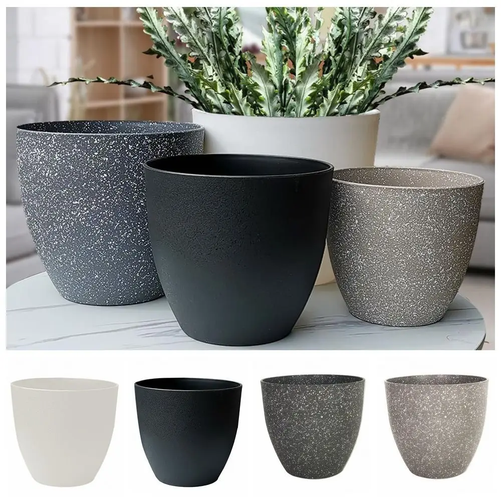 Frosted Imitation Stone Flower Pots Gardening Flowers Green Plant Pots European Style Thickened and Durable Plastic Flower Pots