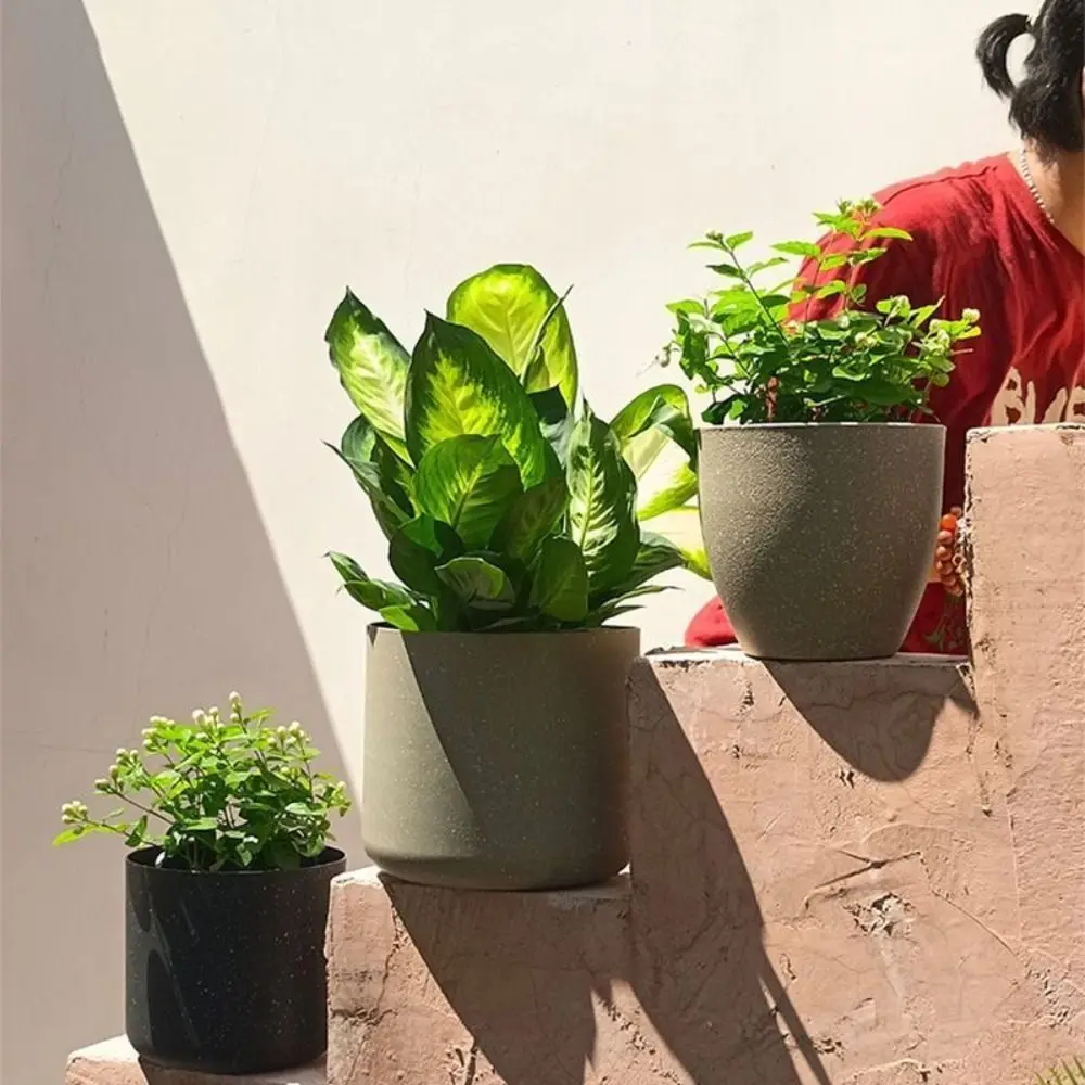 Frosted Imitation Stone Flower Pots Gardening Flowers Green Plant Pots European Style Thickened and Durable Plastic Flower Pots