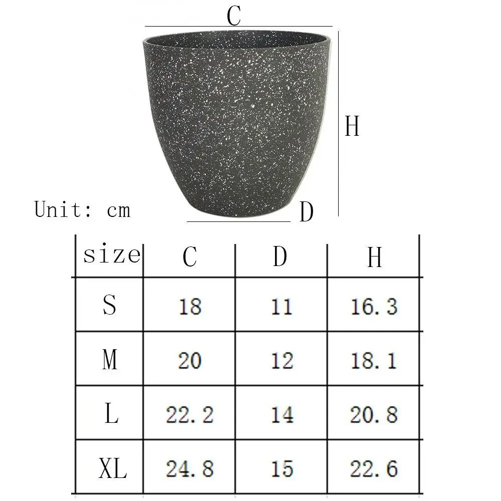 Frosted Imitation Stone Flower Pots Gardening Flowers Green Plant Pots European Style Thickened and Durable Plastic Flower Pots