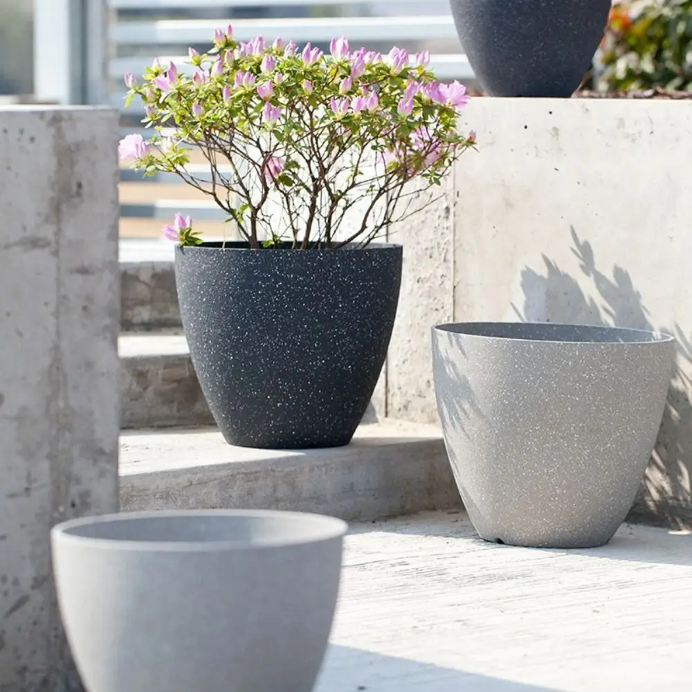 Frosted Imitation Stone Flower Pots Gardening Flowers Green Plant Pots European Style Thickened and Durable Plastic Flower Pots