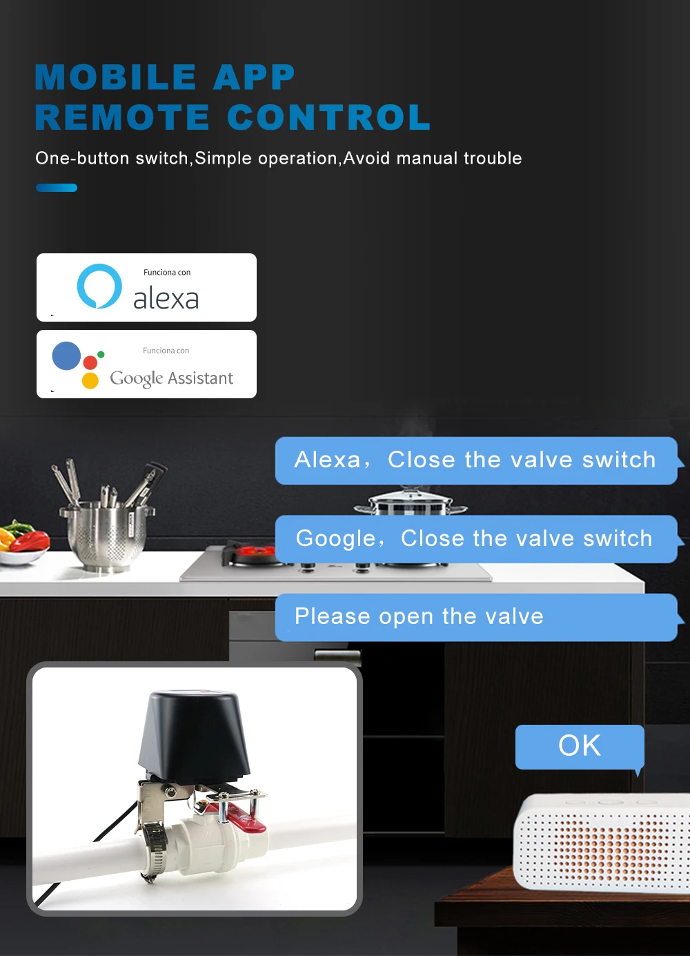 Zigbee Smart Gas Valve WIFI Garden Water Shut Off Timer Irrigation Controller with Alexa Google Assistant for TUYA app
