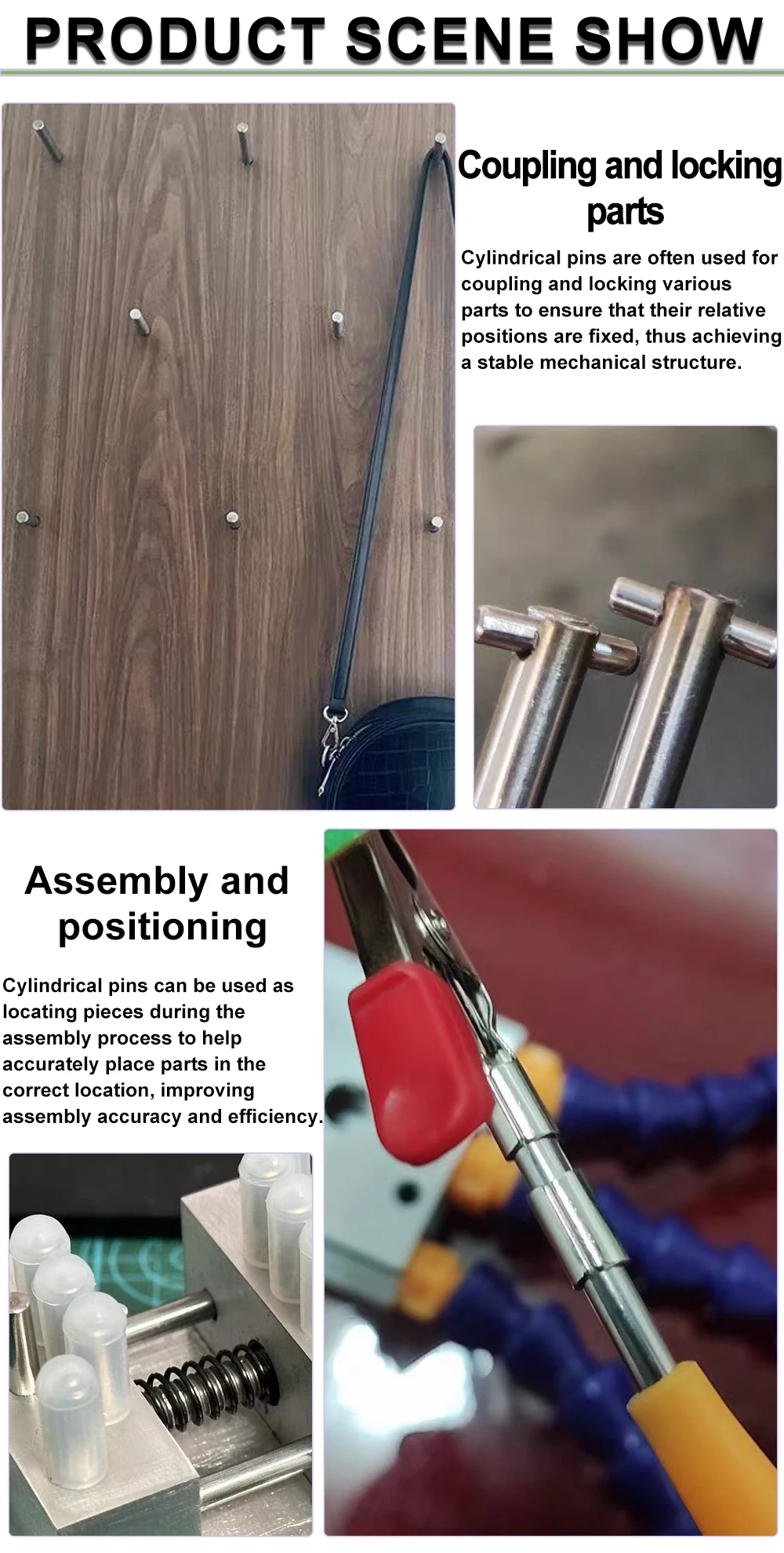 GB119 Cylindrical Locating Dowel Pin M1 M1.5 M2 M2.5 M3 M4 M5 M6 M8 M10 304 Stainless Steel Fixed Shaft Pins Round Solid Rod