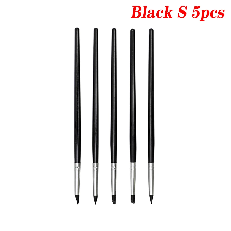 5Pcs Dental Resin Silicone Shaping Pen Brush Art Brush Dentistry Composite Cement Porcelain Teeth Shaping DIY Drawing Tool