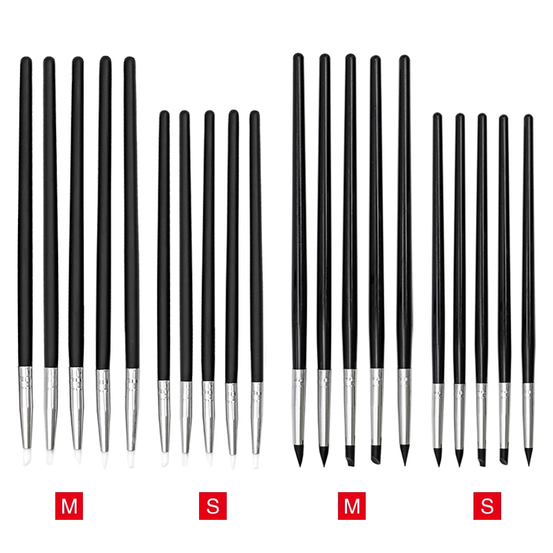 5Pcs Dental Resin Silicone Shaping Pen Brush Art Brush Dentistry Composite Cement Porcelain Teeth Shaping DIY Drawing Tool