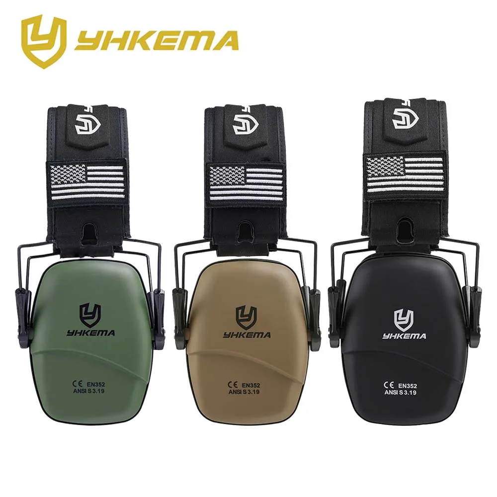 YHKEMA Tactical Headset Ear Protection Shooting Headphones for Hunting Hearing Earmuff Noise Reduction Earmuffs Silicone