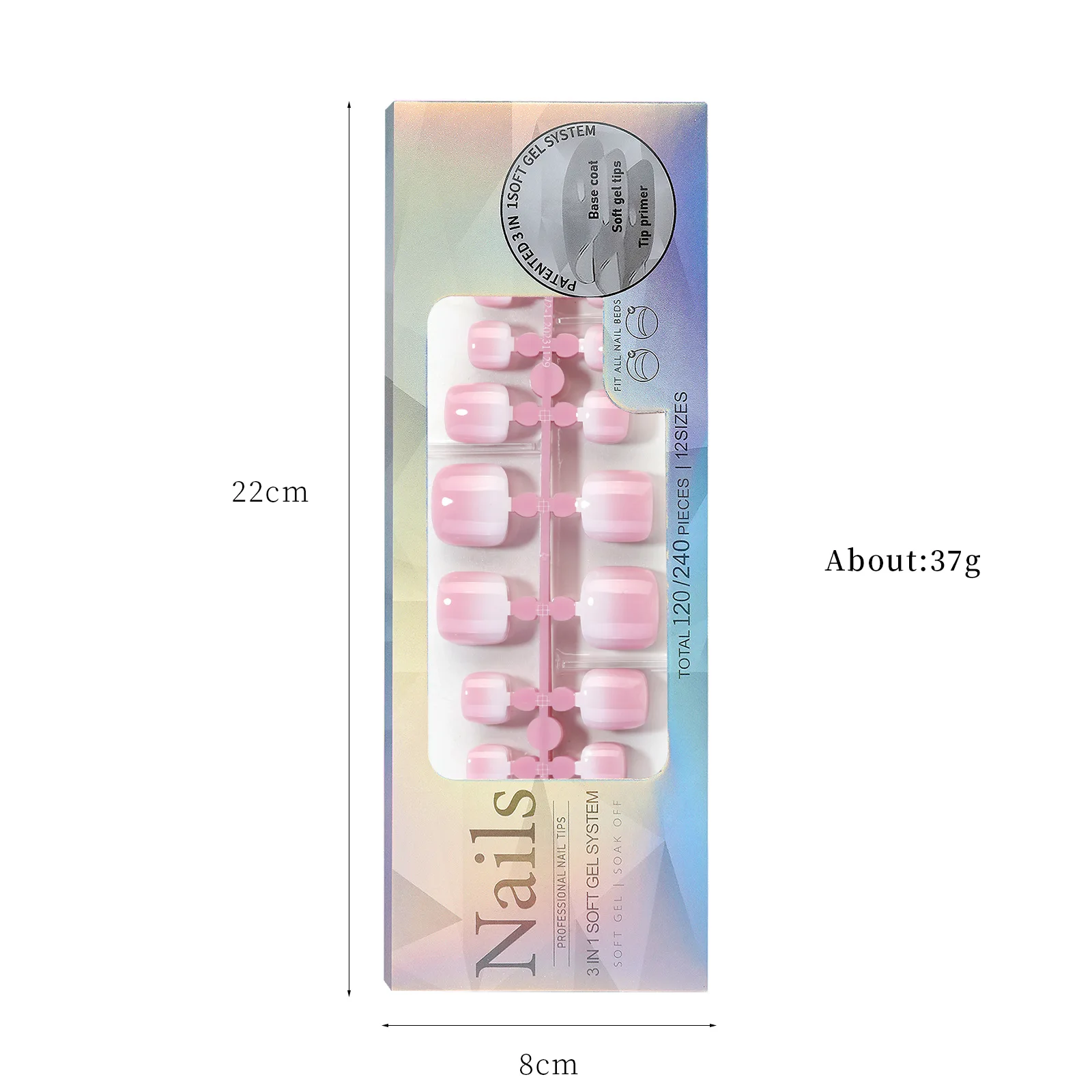 120Pcs/Boxed French Toe False Nail Press on Acrylic Nails Removable UltraThin Traceless Fake Nail Patches Reusable False Nail