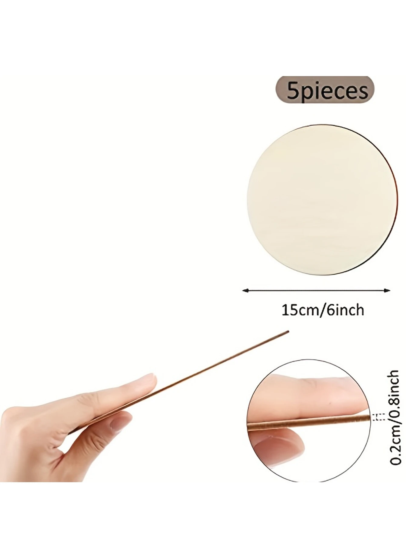 5Pcs 6 in Round Wood Discs for Crafts Wood Circles Unfinished Wood Rounds Plaque for Door Hanger, Door Design, Wood Burning