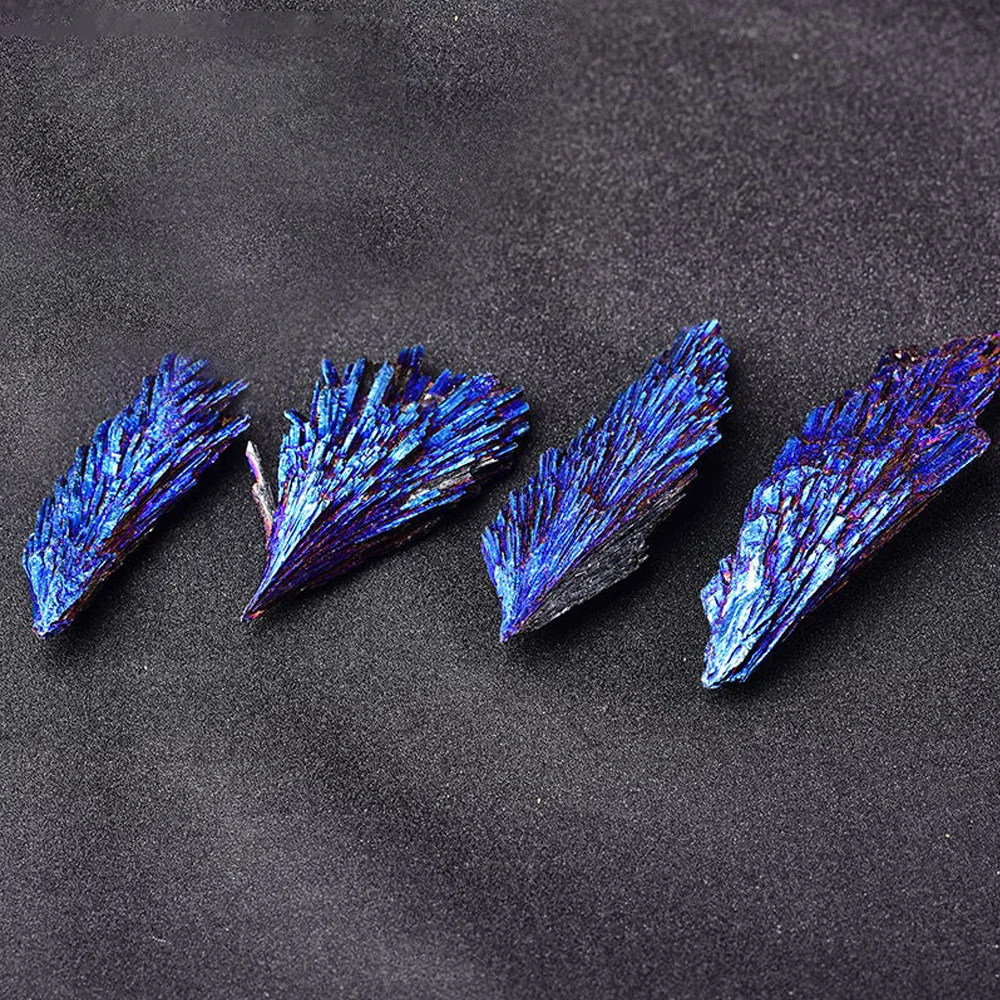 Natural Black Tourmaline Peacock Feather Electroplated Crystal Healing Reiki Mineral Specimen Rainbow Rocks Diy Home Decoration