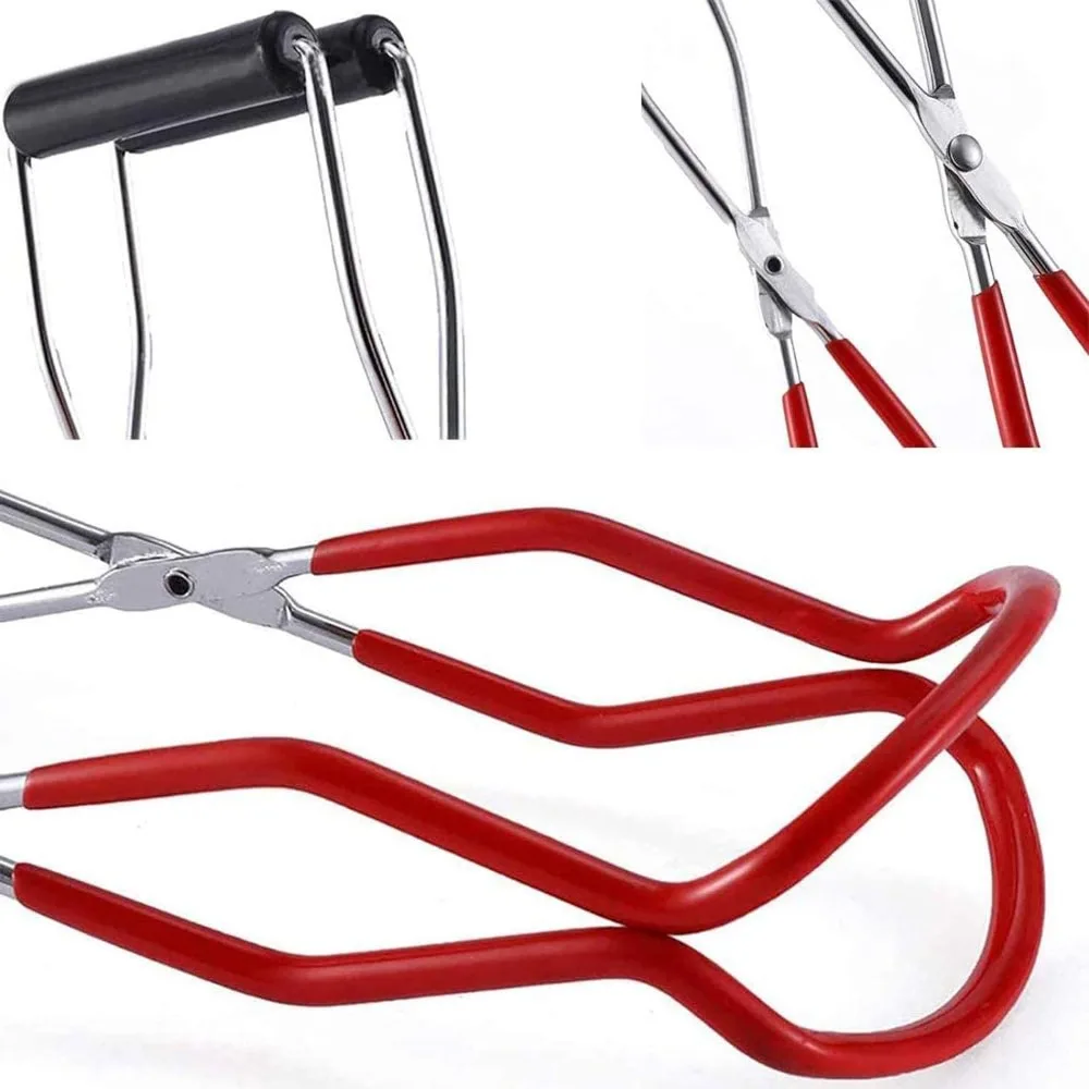 Stainless Steel Canning Jar Lifter KitchenTool with Grip Handle Anti-Clip Can Tong Clip Heat Resistance Jar Glass Lifter