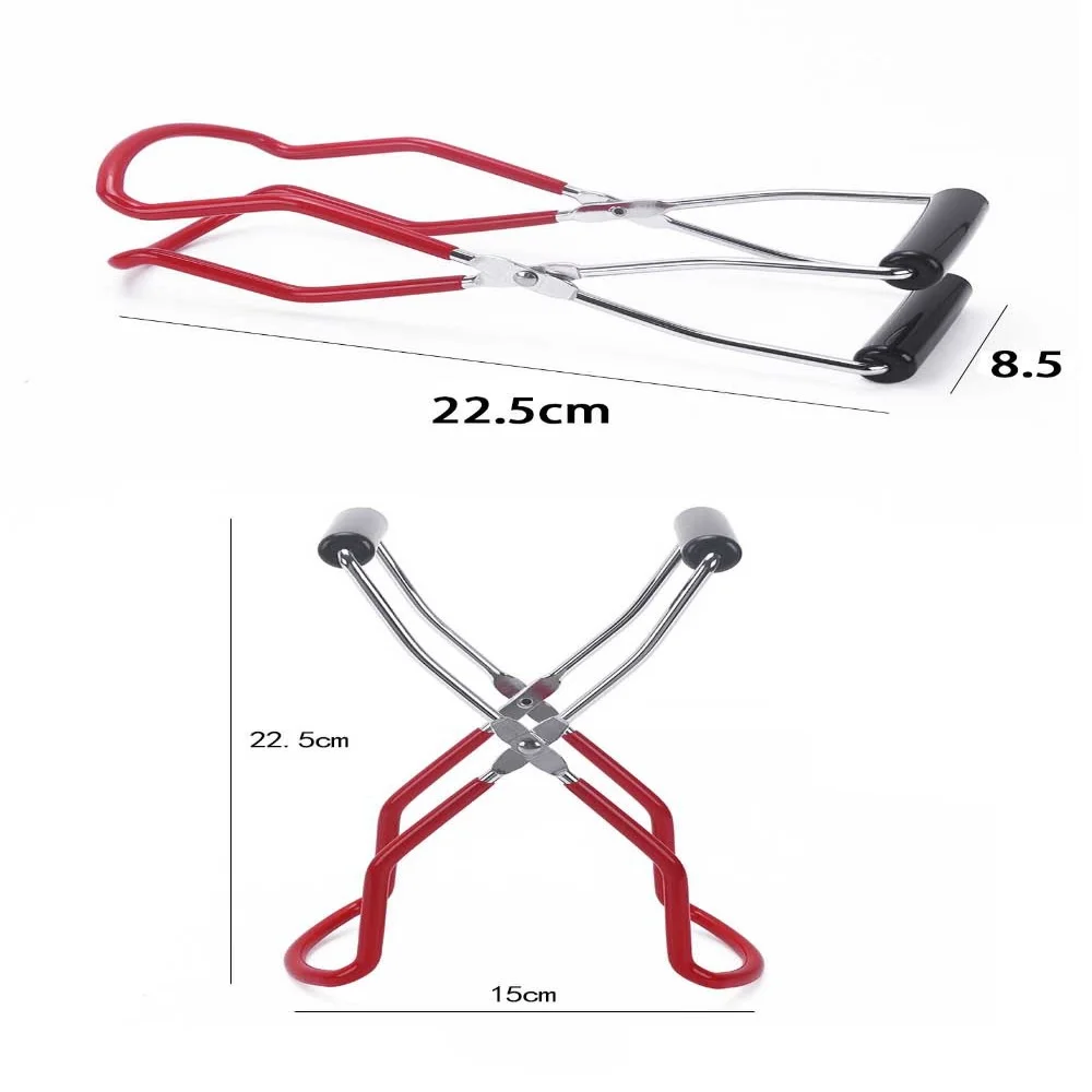 Stainless Steel Canning Jar Lifter KitchenTool with Grip Handle Anti-Clip Can Tong Clip Heat Resistance Jar Glass Lifter
