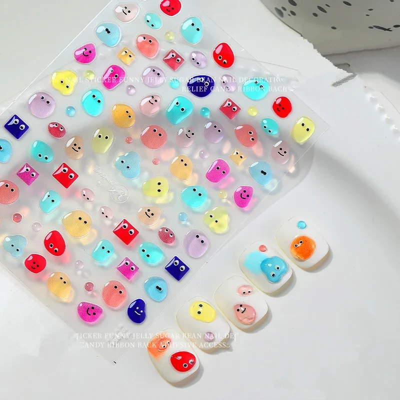 1pcs 5D Kawaii Jelly Strawberry Nail Art Stickers Fashion Cartoon Fruit Nail Transfer Slider Decals DIY Decorations Accessories