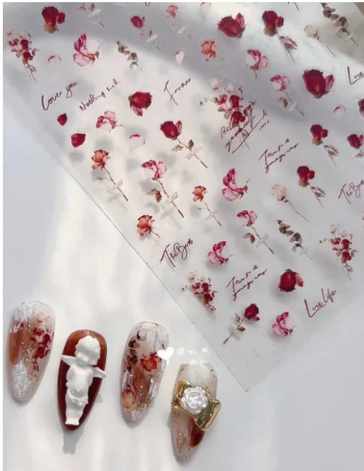 1pcs 5D Kawaii Jelly Strawberry Nail Art Stickers Fashion Cartoon Fruit Nail Transfer Slider Decals DIY Decorations Accessories