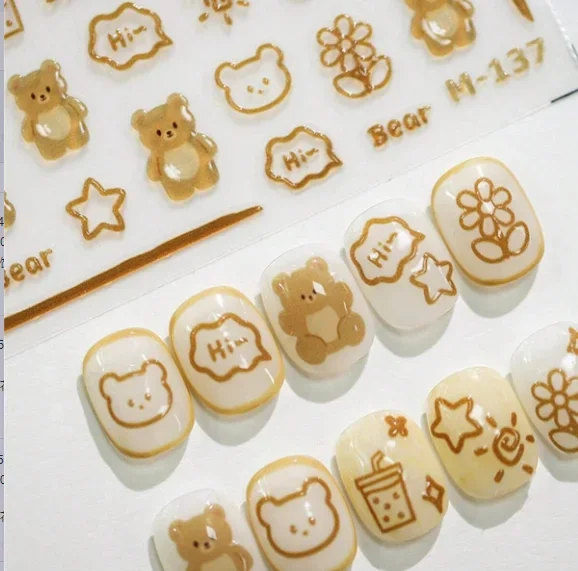 1pcs 5D Kawaii Jelly Strawberry Nail Art Stickers Fashion Cartoon Fruit Nail Transfer Slider Decals DIY Decorations Accessories