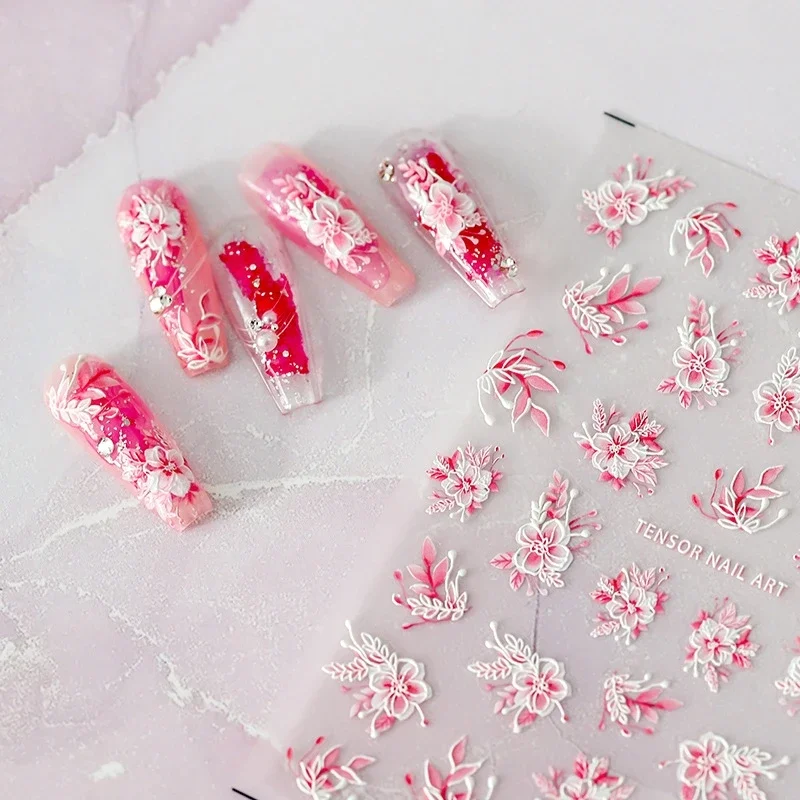 1pcs 5D Kawaii Jelly Strawberry Nail Art Stickers Fashion Cartoon Fruit Nail Transfer Slider Decals DIY Decorations Accessories