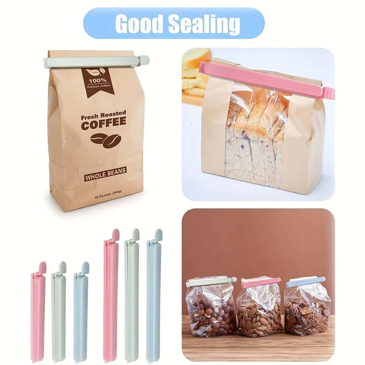 5/10/20Pcs Portable Kitchen Storage Food Snack Seal Sealing Bag Clips Sealer Clamp Plastic Tool Kitchen Accessories