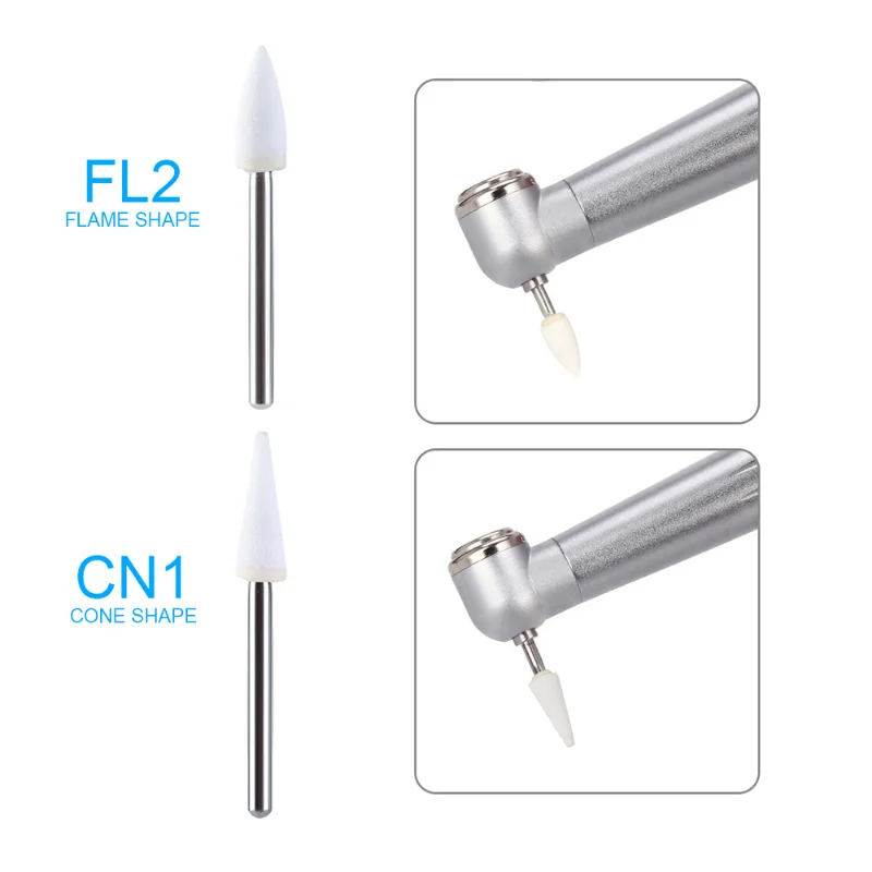12pcs/Pack Dental Polishing Stone Handpiece Burs FG Cone Flame Dentist Teeth Whiting