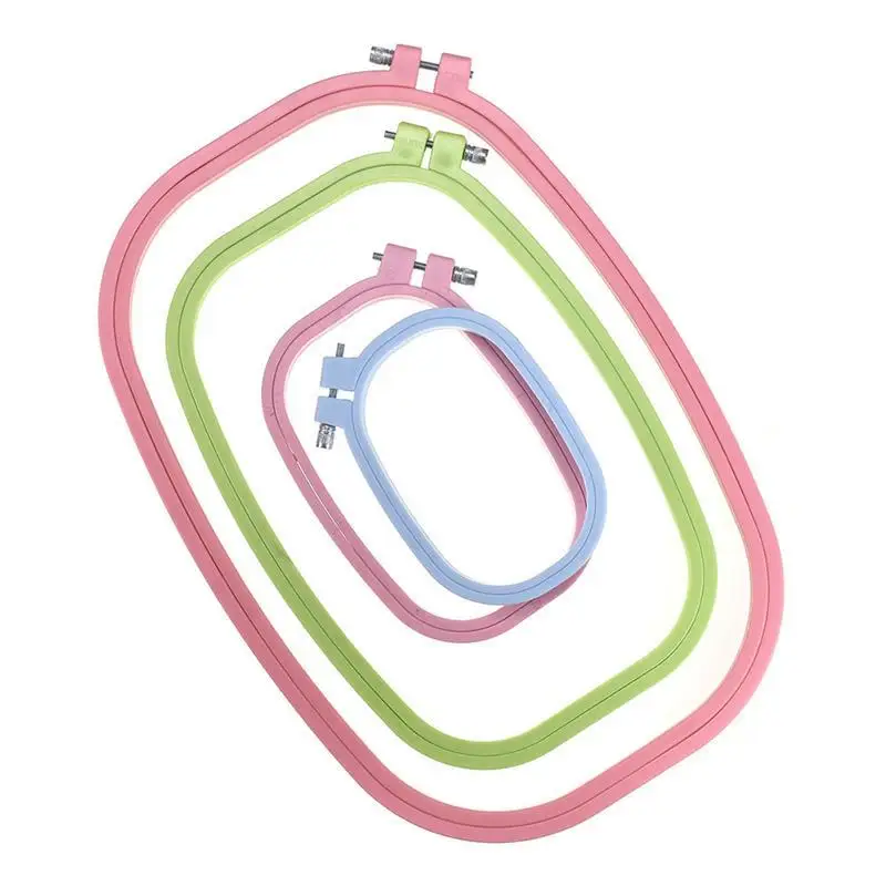 Plastic DIY Embroidery Hoops Square Shape Cross Stitch Hoops Frame Ring Household Craft Embroidery Set Sewing Accessories 5 Size