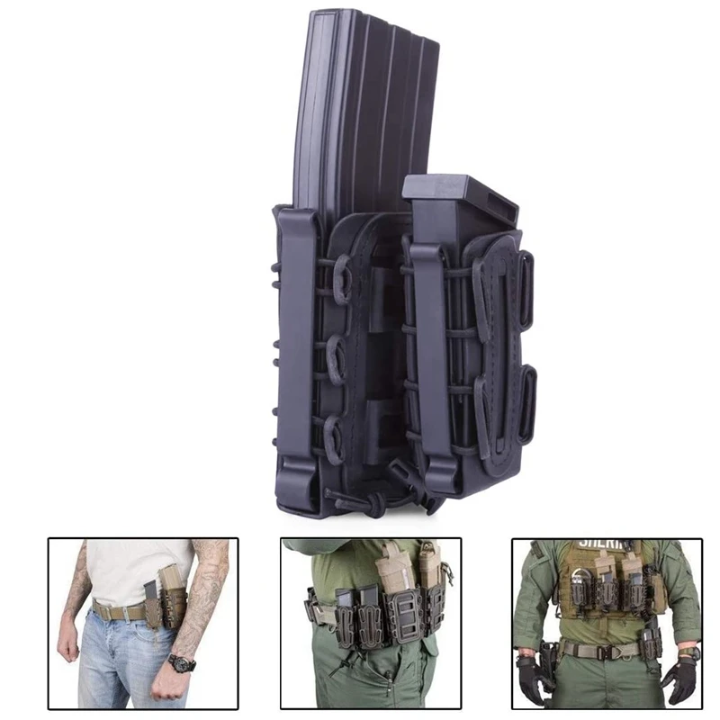 Tactical Magazine Pouch Molle for Ar15 M4 5.56 7.62 9mm Scorpion Fast Mag Quick Release Mag TPR Holster Adjustable Case Box