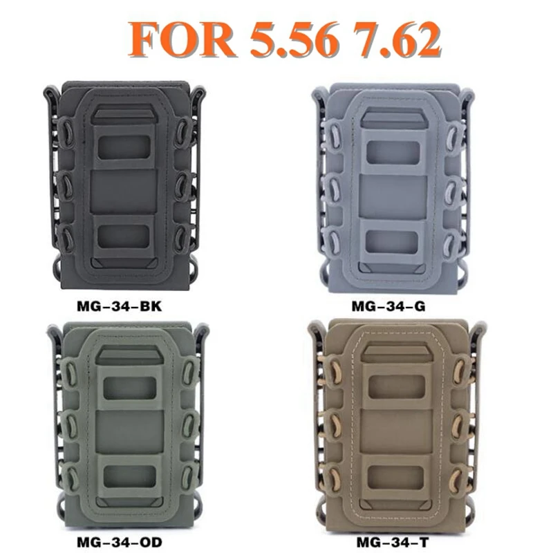 Tactical Magazine Pouch Molle for Ar15 M4 5.56 7.62 9mm Scorpion Fast Mag Quick Release Mag TPR Holster Adjustable Case Box