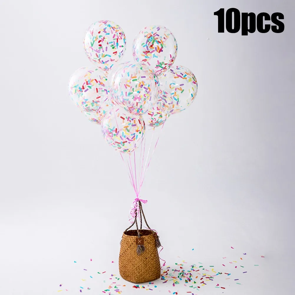 10pcs Ice Cream Balloons Birthday Wedding Party Decoration Long Strips Paper Confetti Latex Ballons Baby Shower Sprinkles