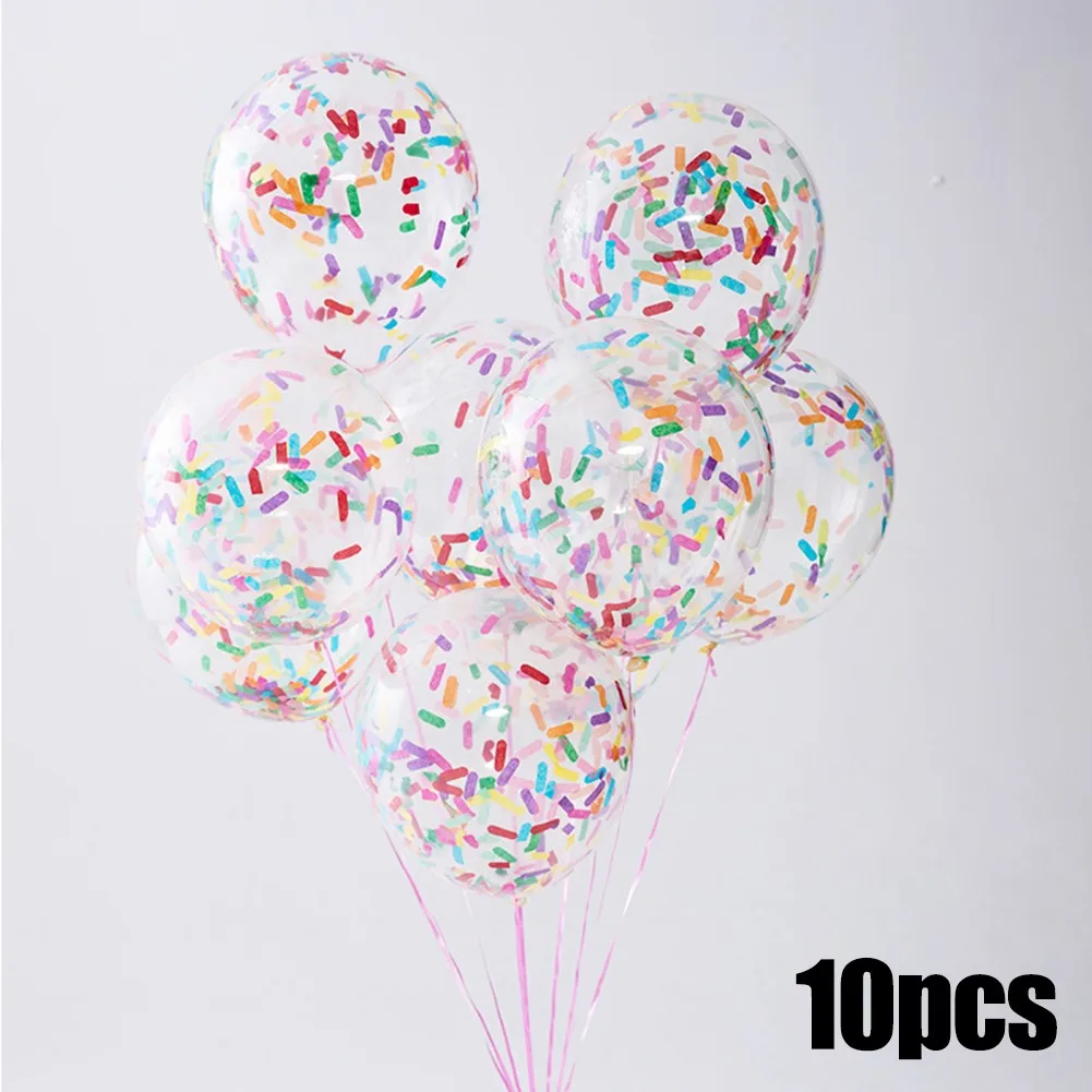 10pcs Ice Cream Balloons Birthday Wedding Party Decoration Long Strips Paper Confetti Latex Ballons Baby Shower Sprinkles