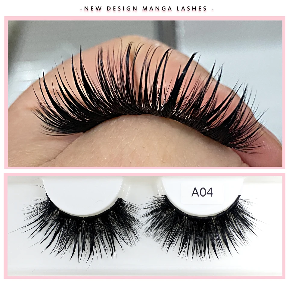 New Design Fashion False Eyelashes Cosplay Dramatic Spike Wet Lashes Makeup Manga Fake Eyelashes
