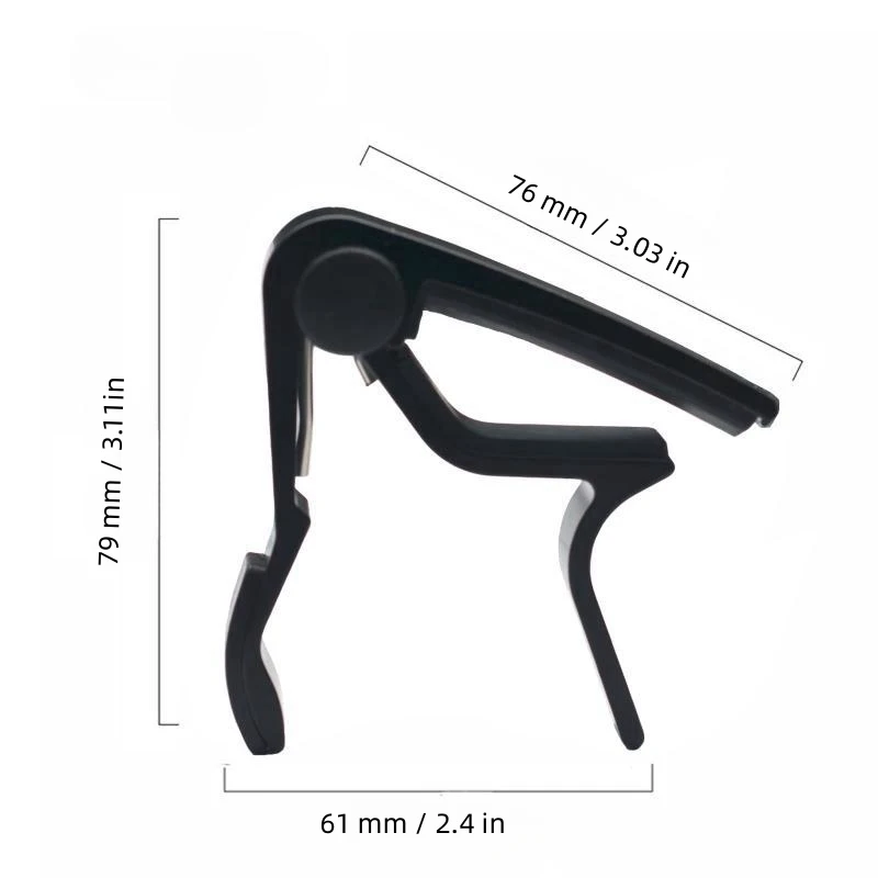 Guitar capo black or silver for acoustic guitar, electric guitar, classical guitar, banjo, bass etc.+guitar picks (6 random colo