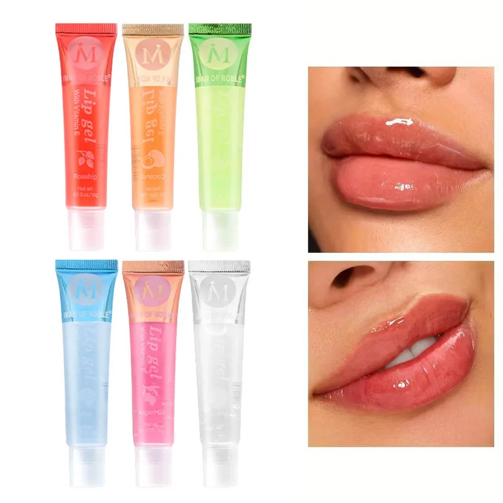 6Pcs Fruit Flavor Glossy Lip Oil Set Clear Hydrating Moisturizing Lip Gloss Women Lips Makeup Wholesale