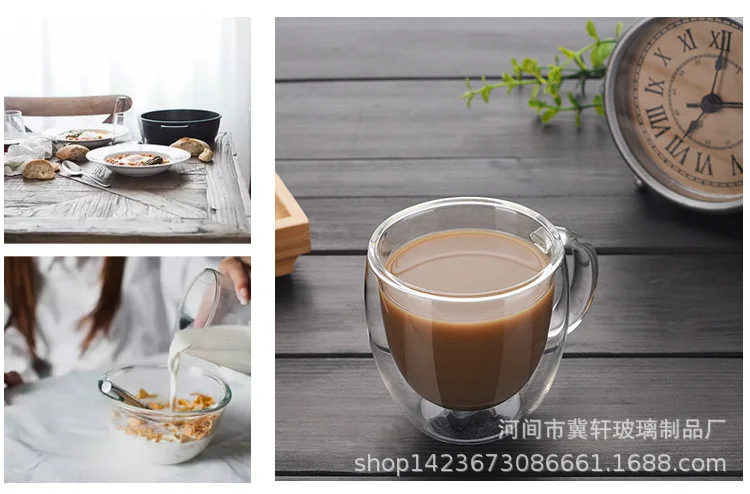 150/250/350/450ml Heat Resistant Double Wall Coffee Cup Transparent Glass Whiskey Tea Milk Cups Cold Beverage Wine Mug Drinkware