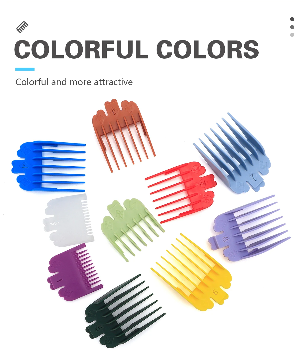 10Pcs Hair Clipper Guards Barber Accessories Professional Trimmer Attachment Limit Combs Replacement Guards Set