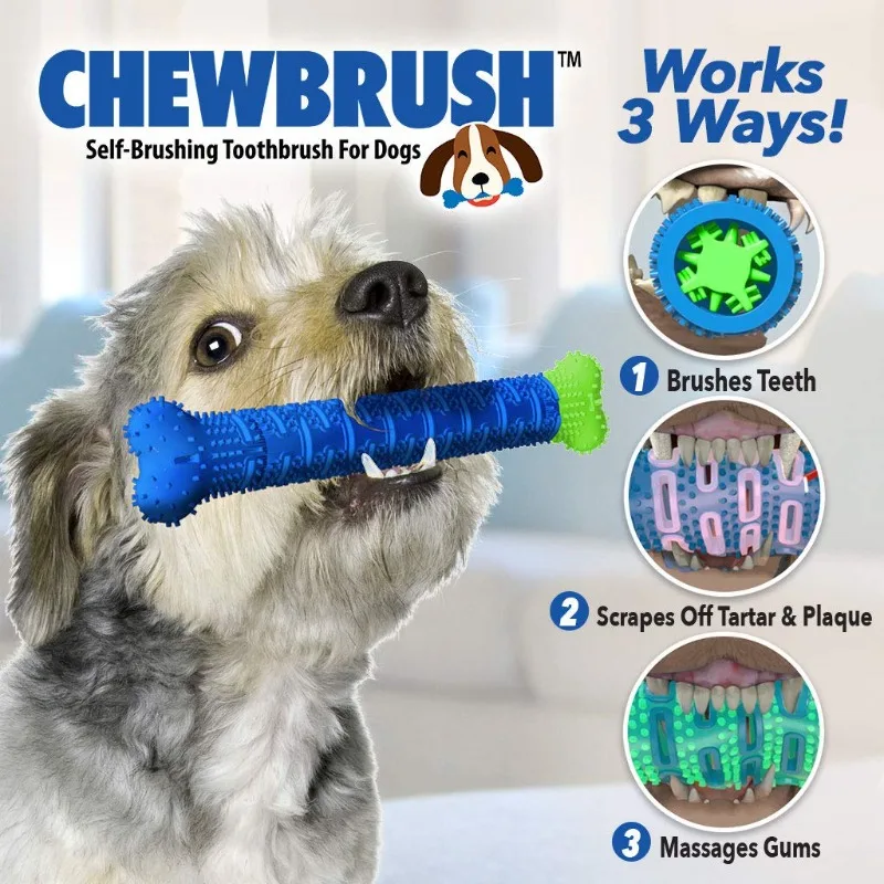 Dog Grinding Tooth Rod Cleaning Massager Dog Chewing Toys Rubber Toothbrush  Pet Teeth Cleaning Toy Biting Force Pet Accessory