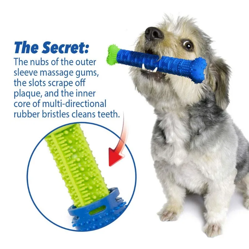 Dog Grinding Tooth Rod Cleaning Massager Dog Chewing Toys Rubber Toothbrush  Pet Teeth Cleaning Toy Biting Force Pet Accessory