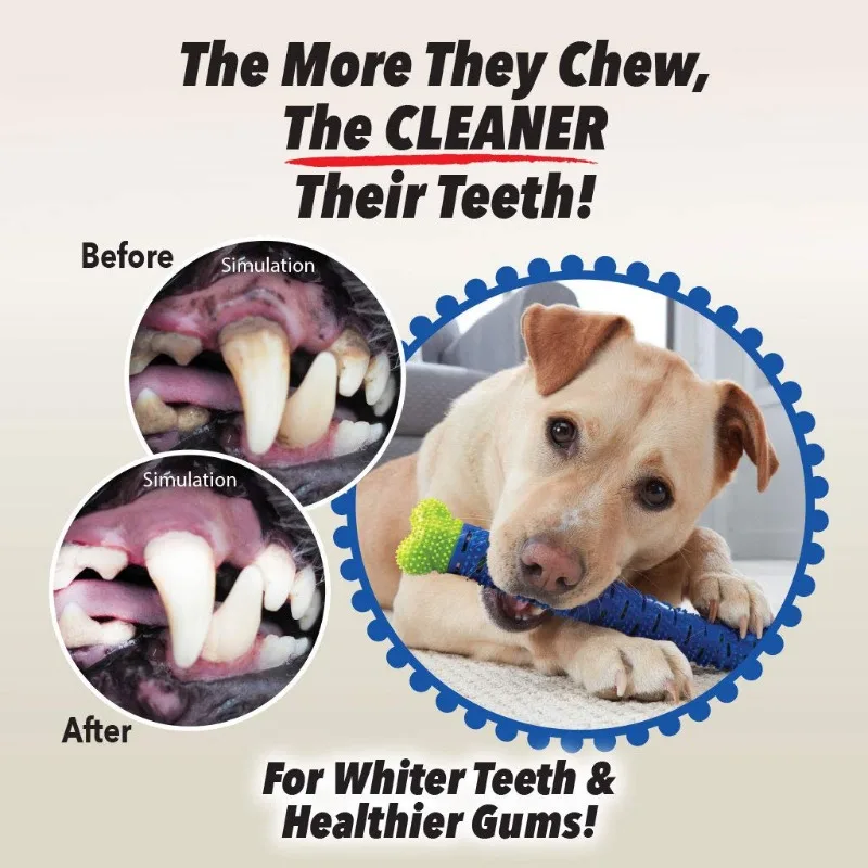 Dog Grinding Tooth Rod Cleaning Massager Dog Chewing Toys Rubber Toothbrush  Pet Teeth Cleaning Toy Biting Force Pet Accessory
