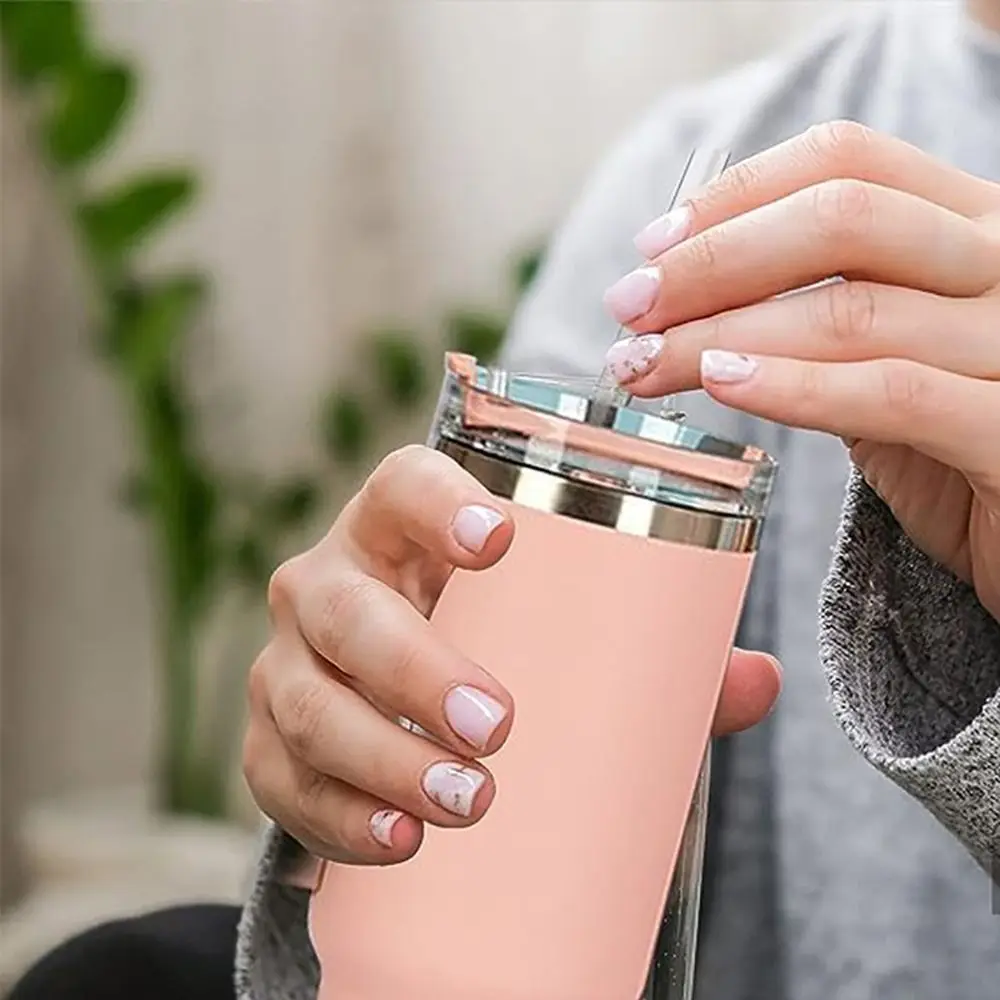 9mm Straight Cup Drinking Straws Vacuum Tumbler Themos Cup Bottle Replacement Straw with Brush Suitable for Stanley 18-40oz