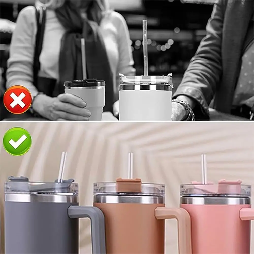 9mm Straight Cup Drinking Straws Vacuum Tumbler Themos Cup Bottle Replacement Straw with Brush Suitable for Stanley 18-40oz