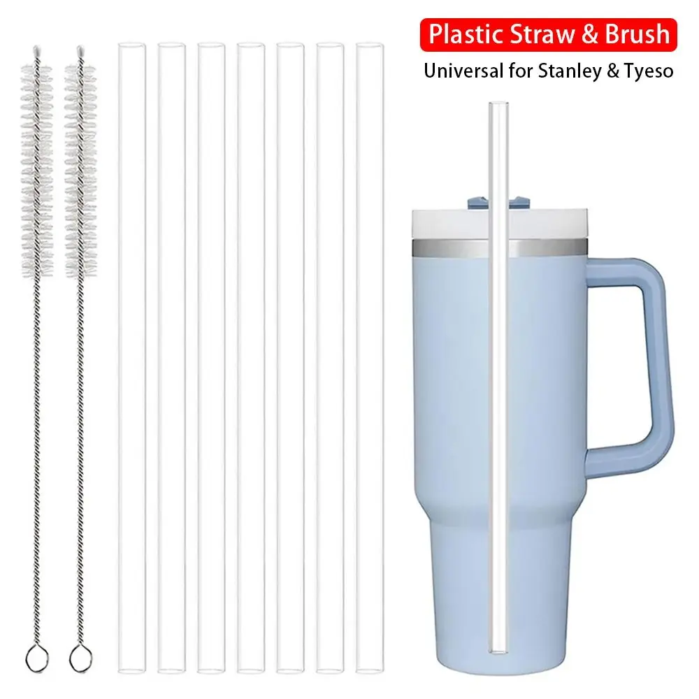 9mm Straight Cup Drinking Straws Vacuum Tumbler Themos Cup Bottle Replacement Straw with Brush Suitable for Stanley 18-40oz