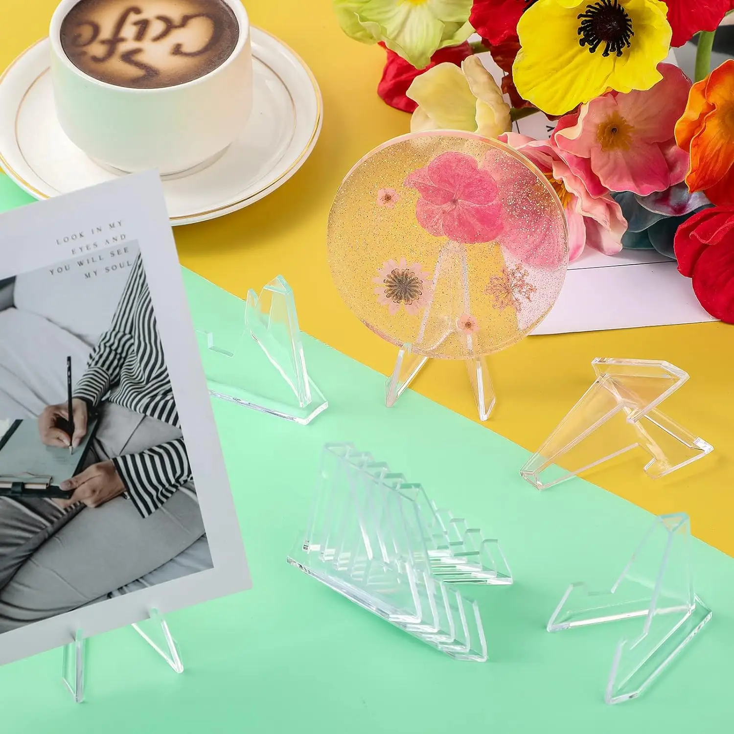 Card Display Stand Card Stand Clear Acrylic Coin Display Easel Holder Baseball Sports Card Stand Trading Graded Card Easel Stand