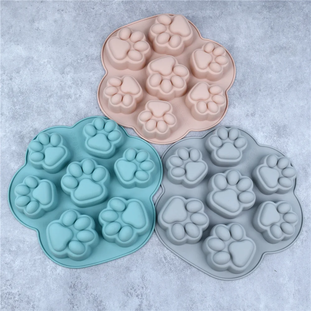 Paw Print Silicone Mold Dog Cat Animal Paw Mould For Candy Fondant Chocolate Jelly Pudding Soap Ice Cube Tray Dog Cat Treats