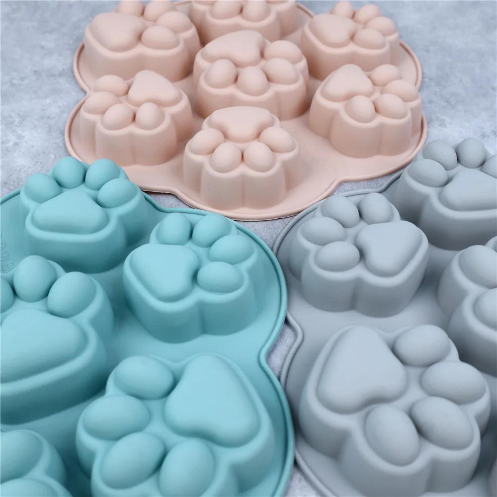 Paw Print Silicone Mold Dog Cat Animal Paw Mould For Candy Fondant Chocolate Jelly Pudding Soap Ice Cube Tray Dog Cat Treats