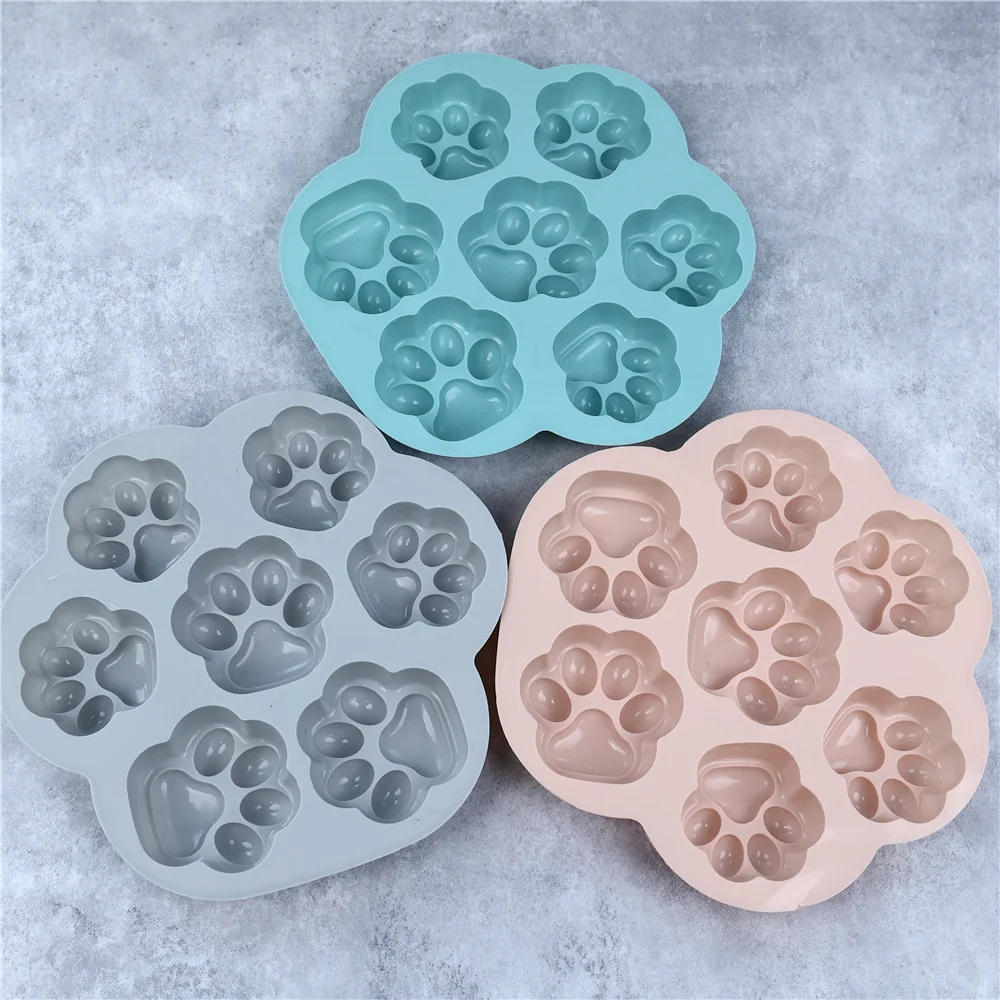 Paw Print Silicone Mold Dog Cat Animal Paw Mould For Candy Fondant Chocolate Jelly Pudding Soap Ice Cube Tray Dog Cat Treats
