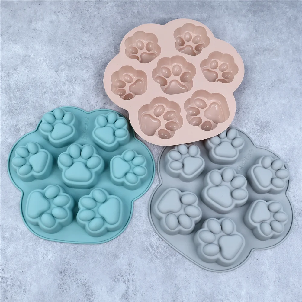 Paw Print Silicone Mold Dog Cat Animal Paw Mould For Candy Fondant Chocolate Jelly Pudding Soap Ice Cube Tray Dog Cat Treats