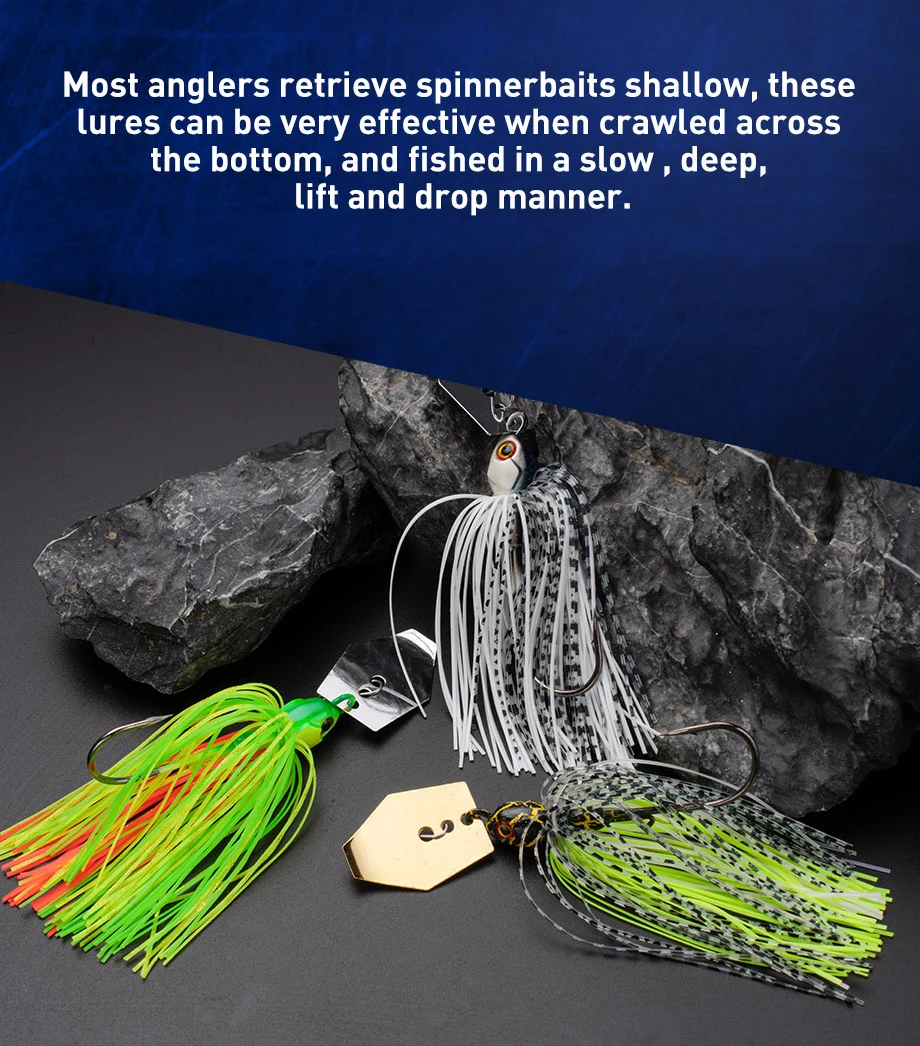 JOHNCOO 9g Metal Bait Spinner Bait Weedless Fishing Lure Buzzbait Wobbler for Bass Pike Walleye Fish